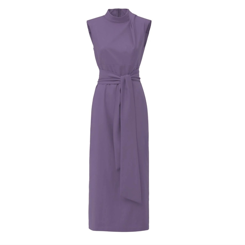 Julia Allert Designer Long Dress With Mock Neck Solid Pale Violet - Picture 5 of 6